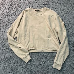 Brandy Melville presley long sleeve top in tan/beige